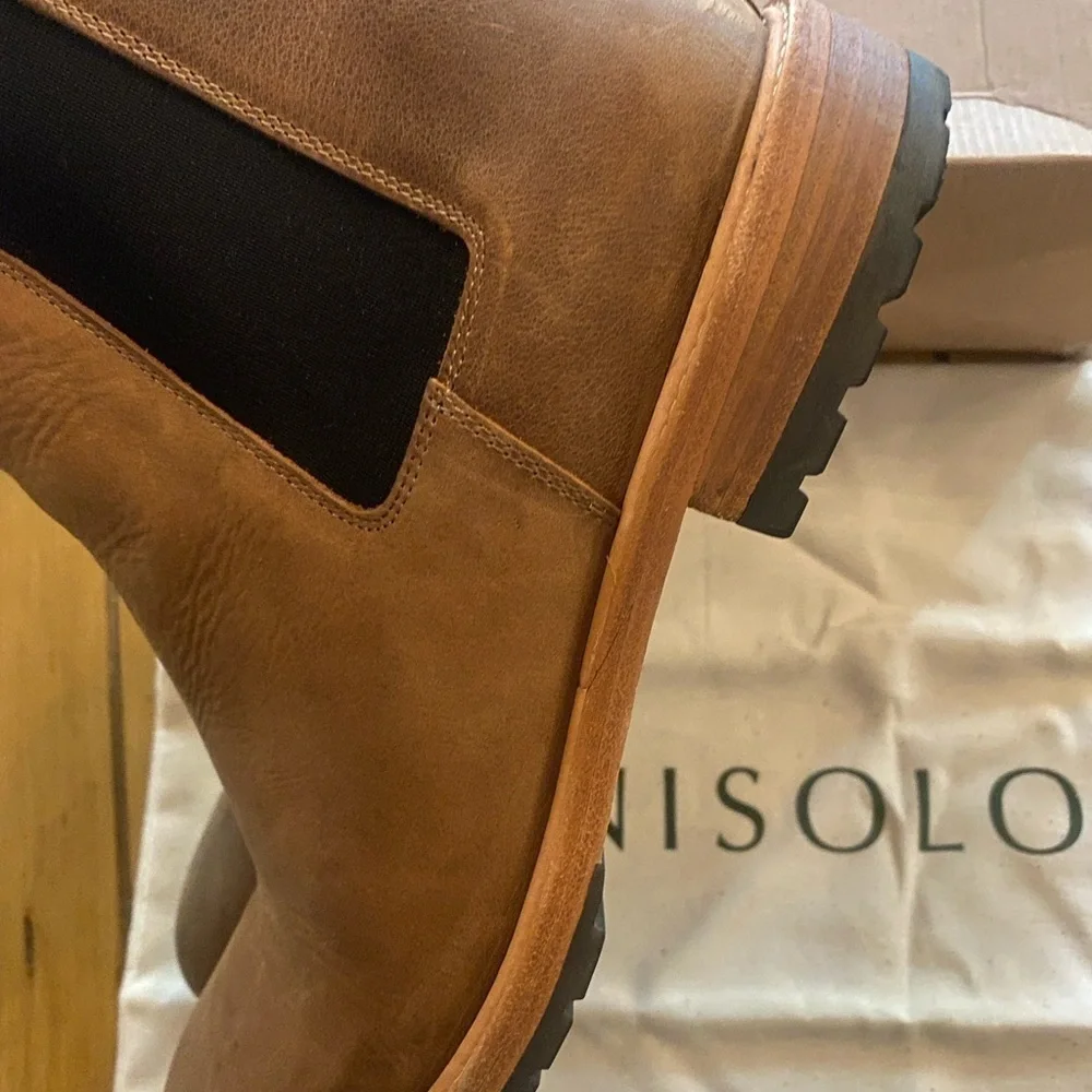 Men’s Brown Chelsea Marco Ankle Leather Nisolo Boots New Size 11